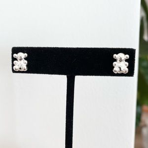 Silver Bubble Bear Earrings